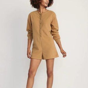 Old Navy Fleece Henley Pajama Romper -- 3.5-inch inseam for Women